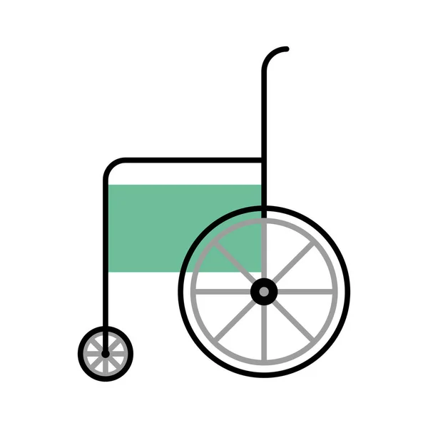 Green Wheelchair Disabled Equipment Icon — Stockvector