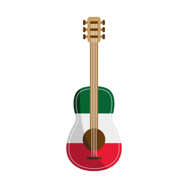 Bandeira Mexicana Ícone Guitarra — Vetor de Stock