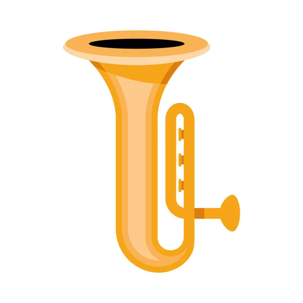 Instrumento Trompeta Oro Icono Musical — Vector de stock