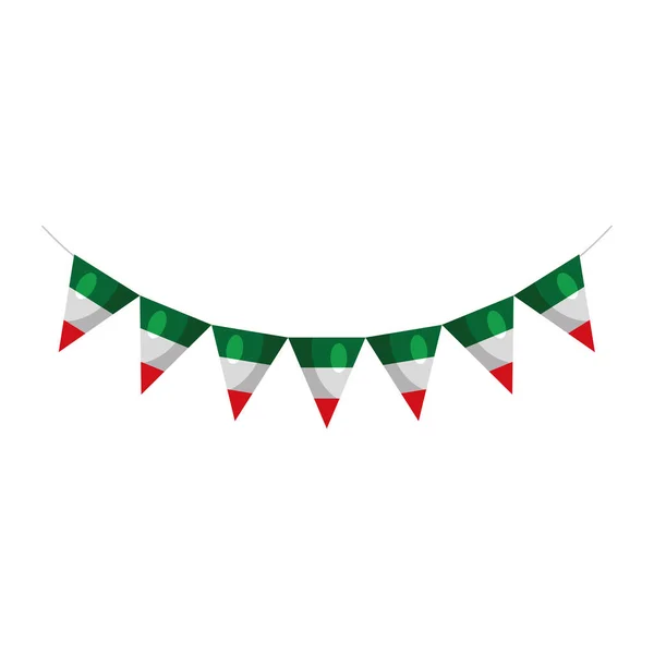 Mexican Flag Garlands Icon — Stockvektor