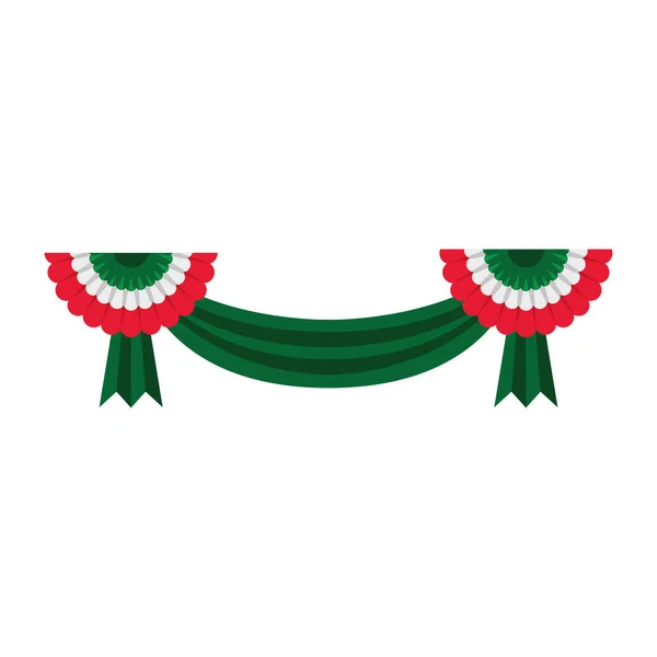 Mexican Flag Decoration Celebration Icon — Image vectorielle