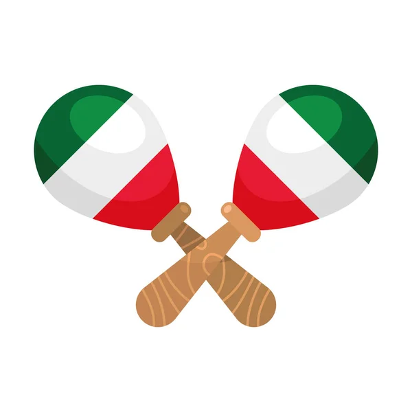Mexican Flag Maracas Icon — Stockový vektor