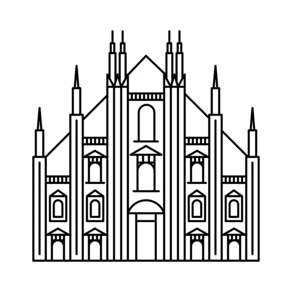 Catedral Notre Dame Icono Famoso Hito — Vector de stock