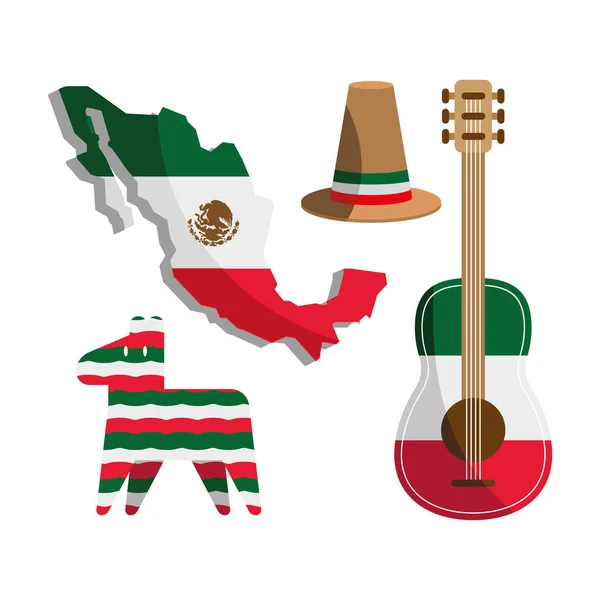 Τέσσερις Μεξικό Πολιτισμού Που Εικονίδια — Διανυσματικό Αρχείο