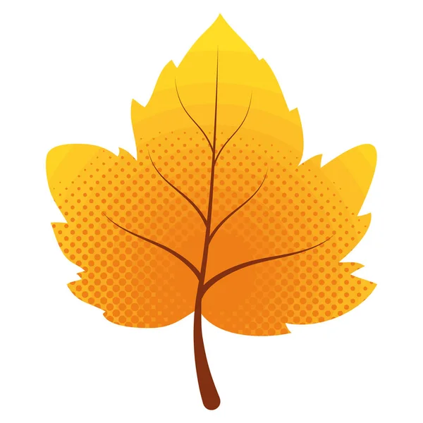 Yellow Autumn Maple Leaf Nature Icon — ストックベクタ