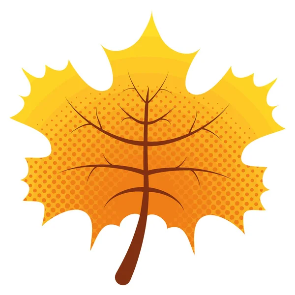 Yellow Autumn Maple Leave Nature Icon — Stockvektor