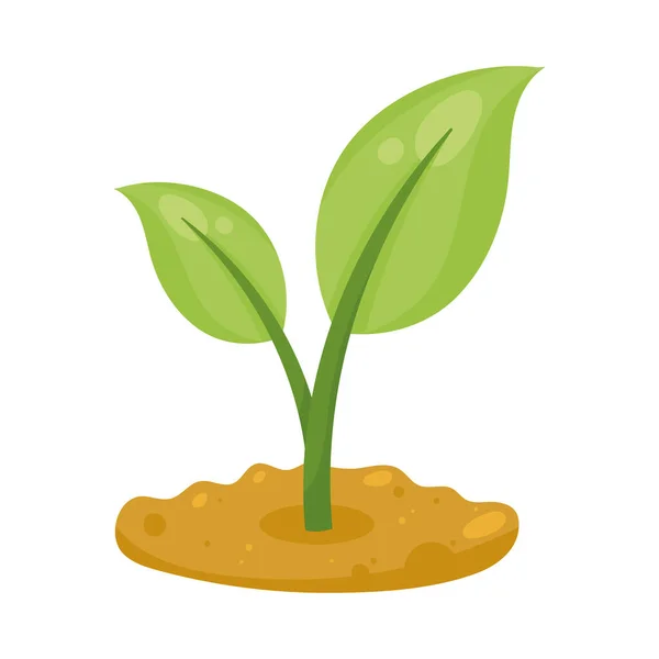 Green Plant Nature Ecology Icon — ストックベクタ