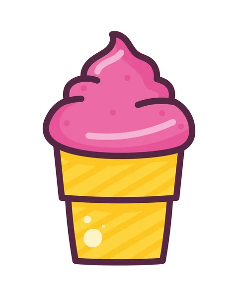 Sweet Pink Ice Cream Icon — 스톡 벡터