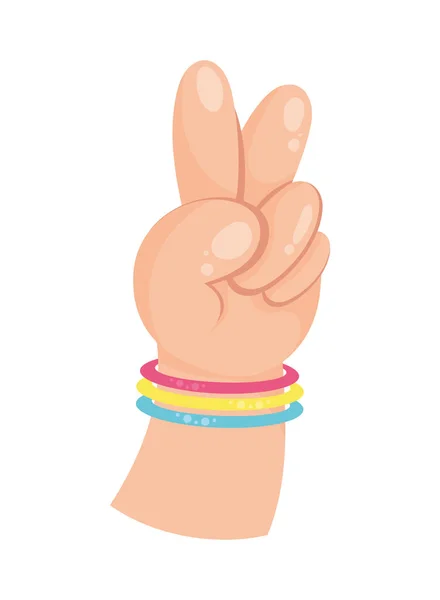 Peace Hand Symbol Wristband — Stock vektor