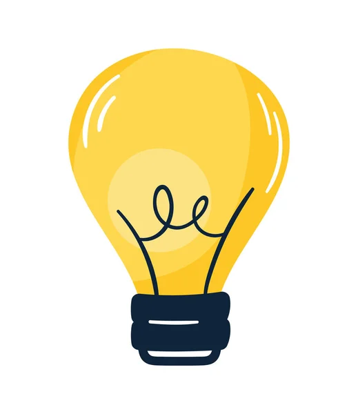 Bulb Light Idea Doodle Style — Vector de stock