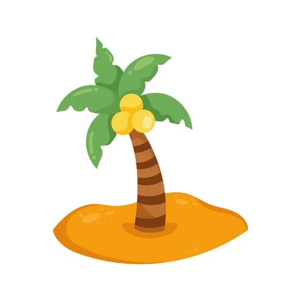 Tropical Palm Tree Beach Icon — Archivo Imágenes Vectoriales