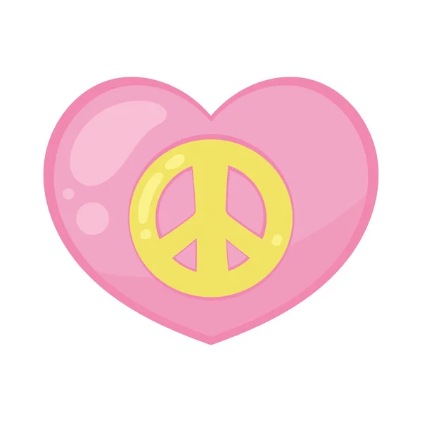 Heart Peace Symbol Icon —  Vetores de Stock