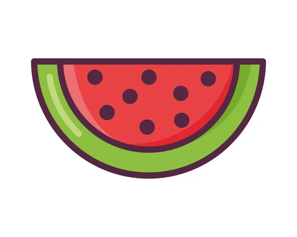 Watermelon Half Fresh Fruit Icon — Vettoriale Stock