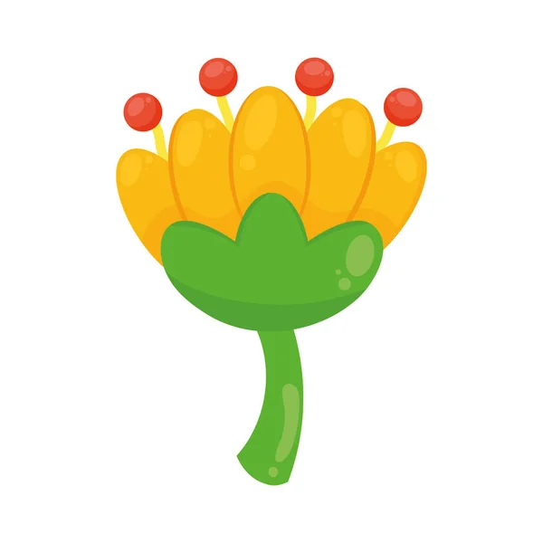 Yellow Flower Decorative Nature Icon — Stock Vector