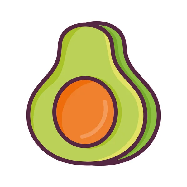 Half Avocado Vegetable Healthy Food — Vetor de Stock