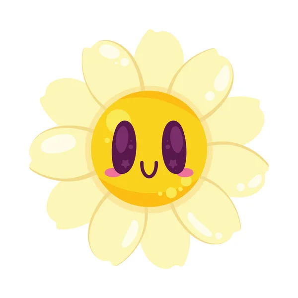 Hipisowska Ikona Uśmiechu Emotikony Kwiat — Wektor stockowy