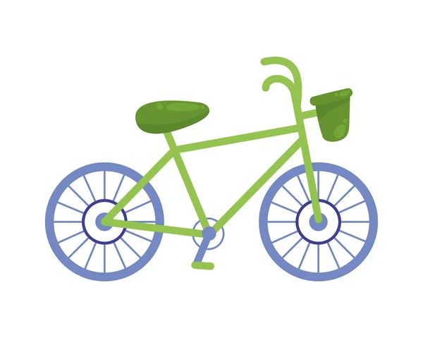 Groene Fiets Ecologie Voertuig Pictogram — Stockvector