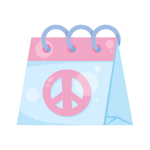 Calendar Peace Symbol Icon — ストックベクタ