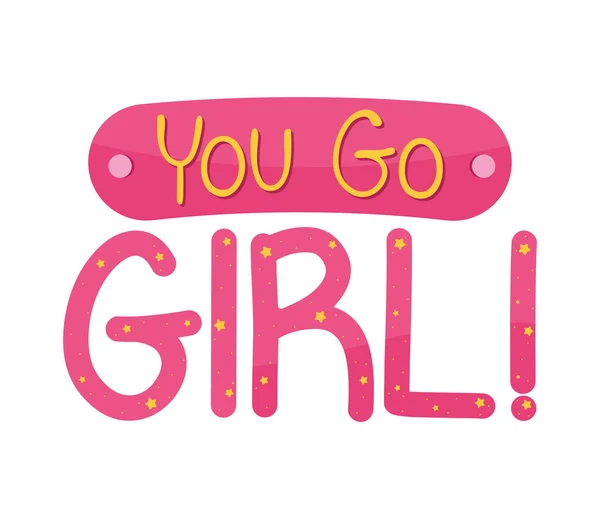 You Girl Lettering Message — Wektor stockowy