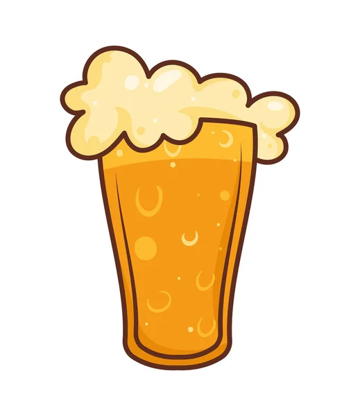 Verre Bière Avec Icône Mousse — Image vectorielle