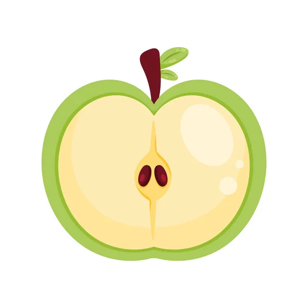 Hand Green Apple Fruit Icon — Image vectorielle