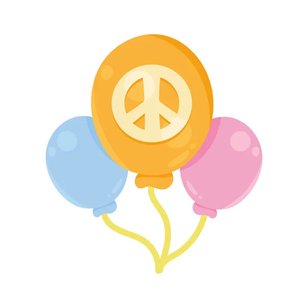 Balloons Helium Peace Symbol Icon — ストックベクタ