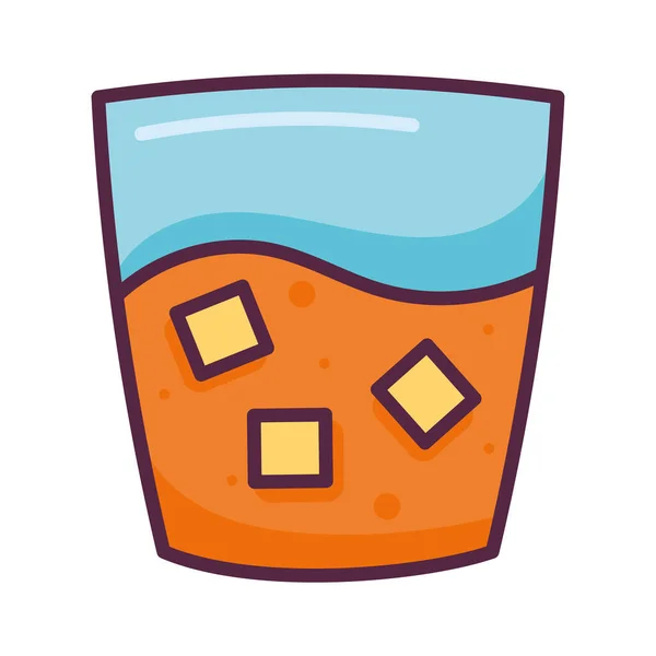 Jus Orange Avec Boisson Glacée — Image vectorielle