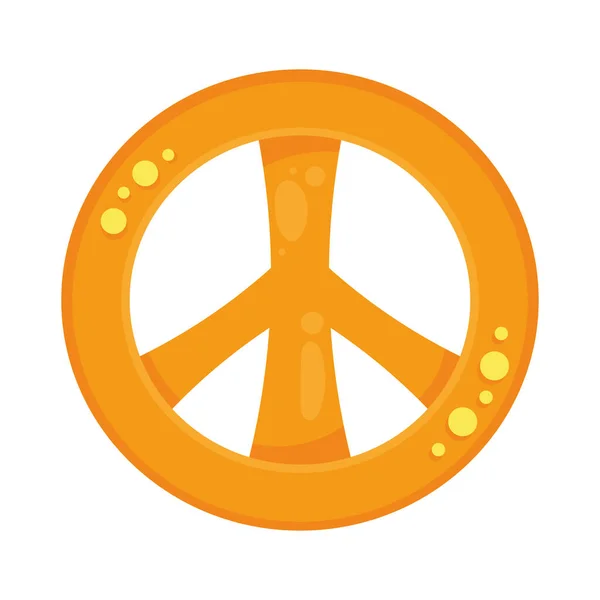 Orange Love Peace Symbol Hippie Icon — Image vectorielle