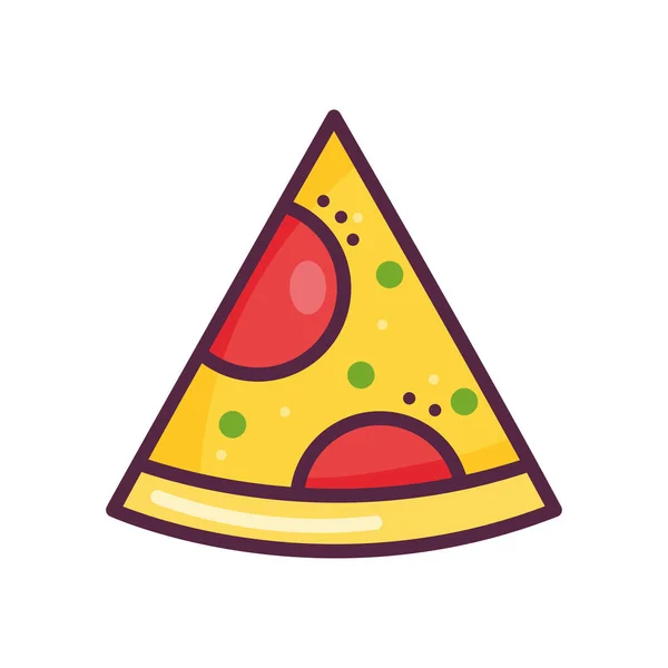 Italská Pizza Fast Food Ikona — Stockový vektor