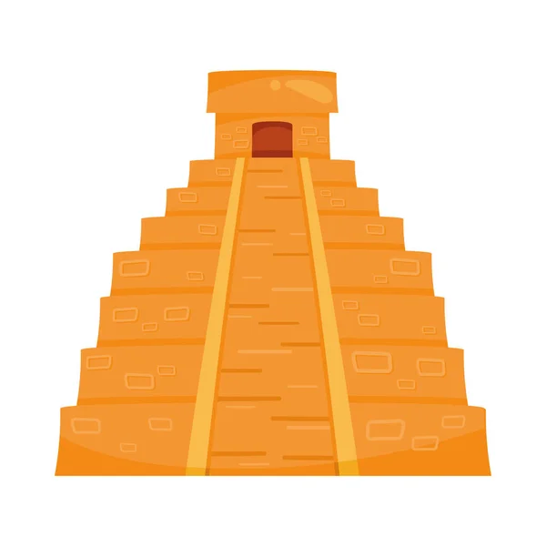 Pyramid Mayan Culture Mexica Icon — Stockvector