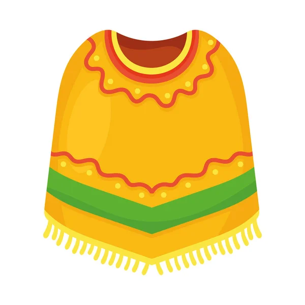 Mexican Culture Poncho Clothes Icon — Vector de stock