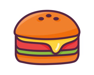 Taze hamburger fast food ikonu