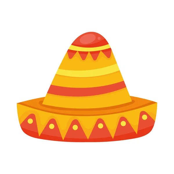 Cultura Mexicana Sombrero Icono Tradicional — Vector de stock