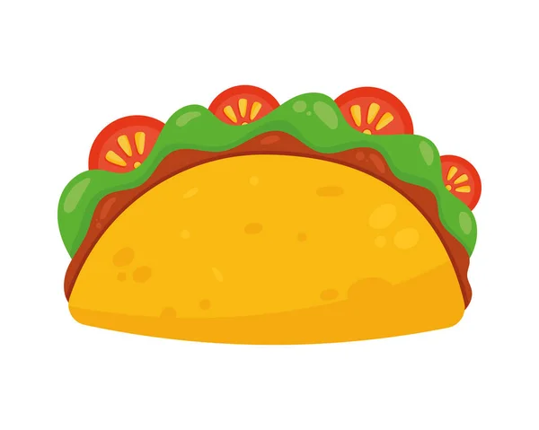 Mexican Taco Fast Food Icon — Vettoriale Stock