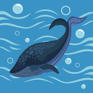 Balina ve kabarcıklar denizaltı sahnesi