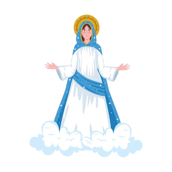 Holy Virgin Cloud Character — Stock vektor