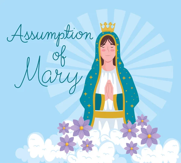 Assumption Mary Card Virgin — Archivo Imágenes Vectoriales