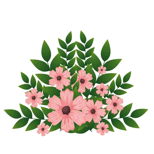 Bush Pink Flowers Garden — Stock Vector