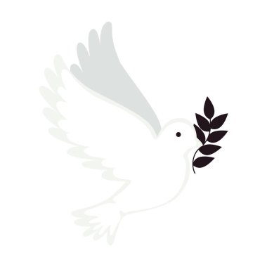 dove flying with olive branch icon