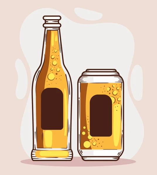 Beers Bottle Can Poster — Wektor stockowy