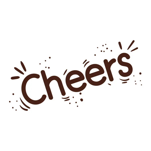 Cheers Lettering Word Decorative Poster — Vettoriale Stock