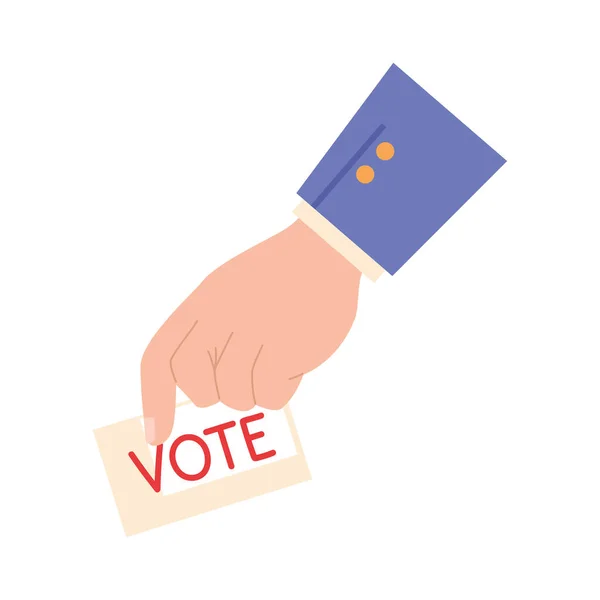 Voter Hand Vote Card Icon — 스톡 벡터