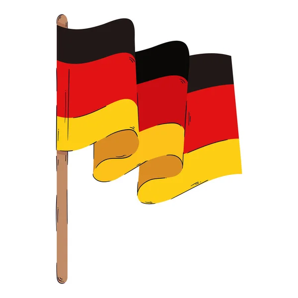 Germany Flag Waving Pole — Stock Vector