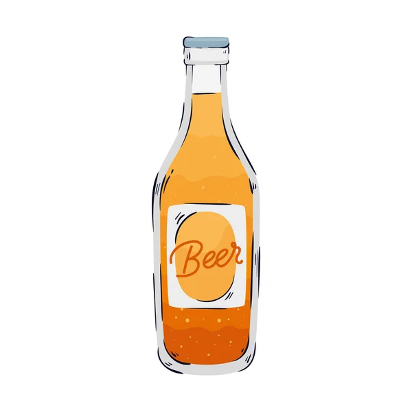 Golden Beer Bottle Icon — 图库矢量图片