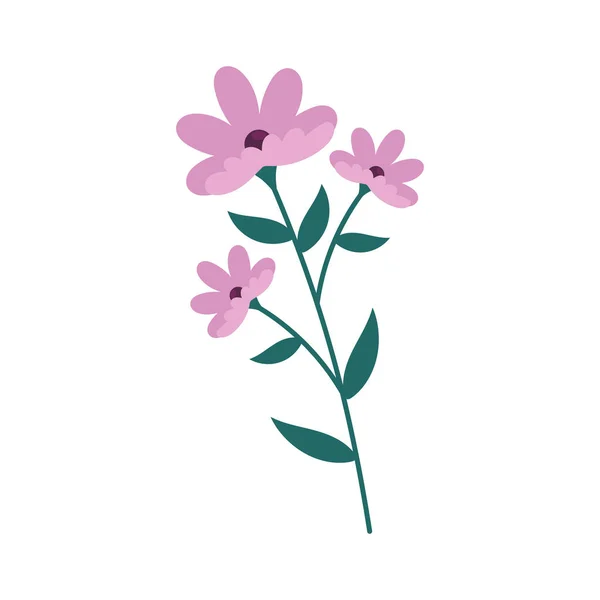 Lilac Flowers Garden Decorative Nature Icon — стоковый вектор