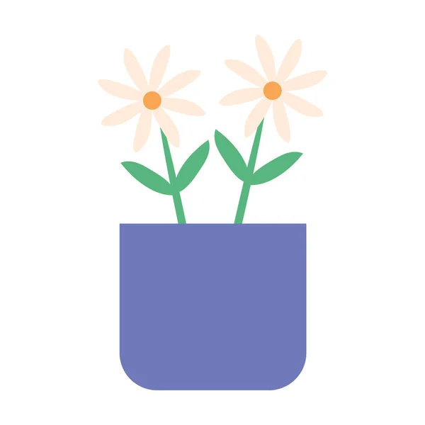 Flowers Purple Pot Icon — Vettoriale Stock