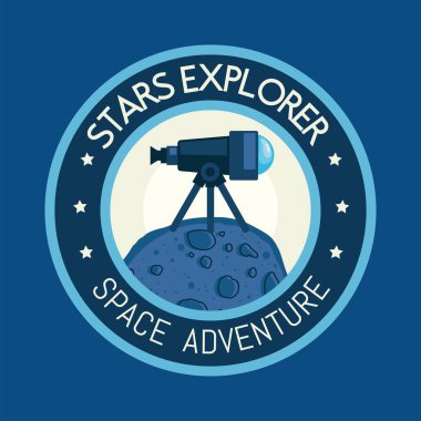 teleskop alanı retro etiket simgesi