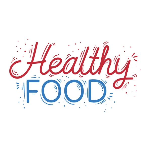 Healthy Food Lettering Calligraphy Icon — Archivo Imágenes Vectoriales