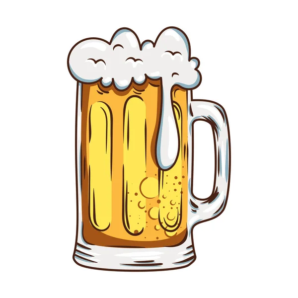 Bier Glas Mit Schaum — Stockvektor