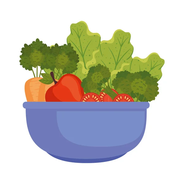 Schüssel Mit Salat Gesunde Ernährung — Stockvektor